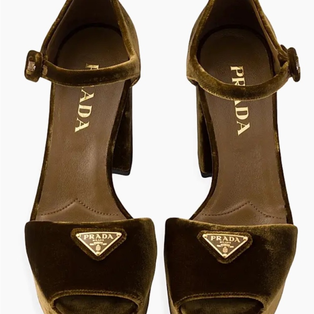 Prada Velvet Platform Sandals